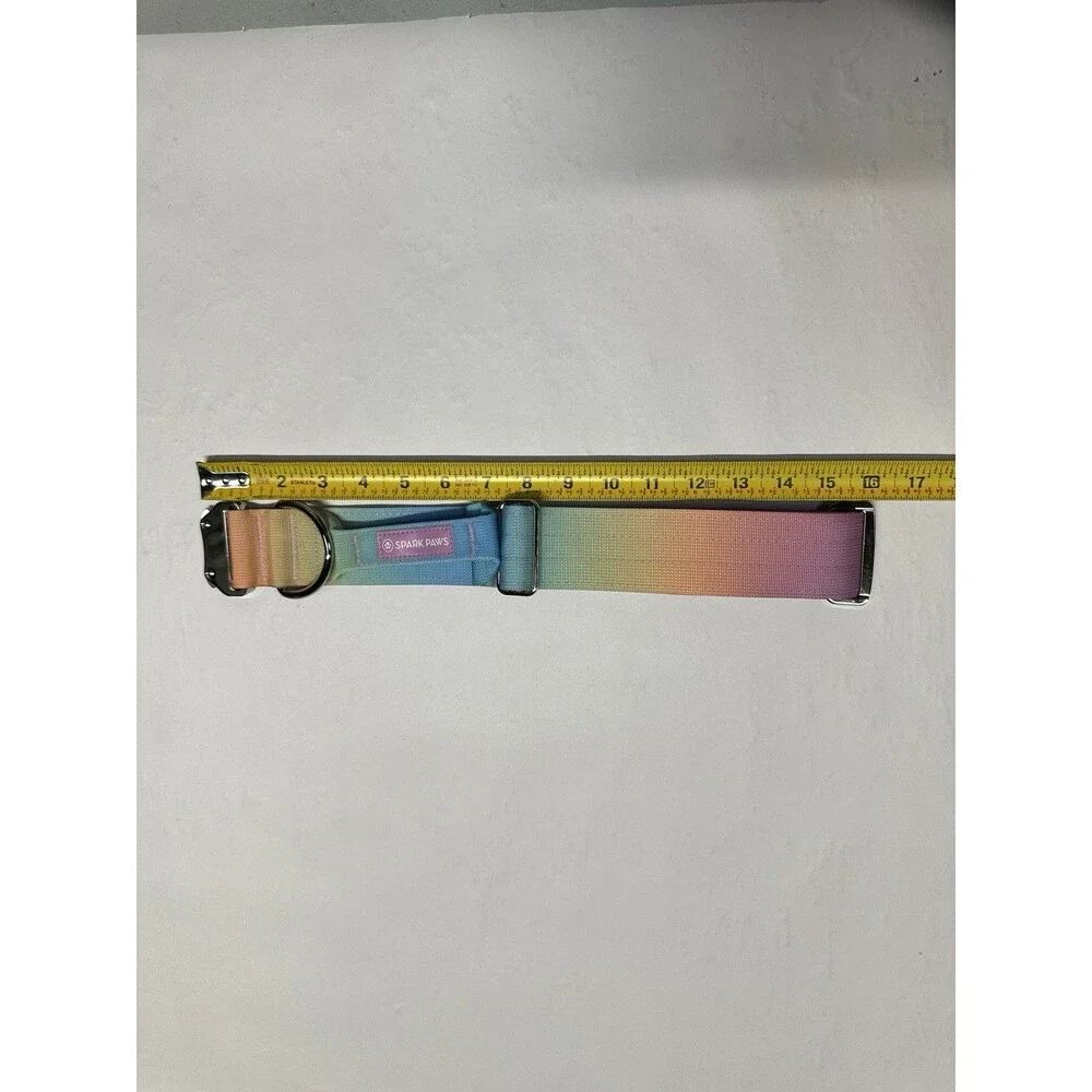SPARK PAWS Tactical Nylon Dog Collar Adjustable Comfort Collar Medium Pastel